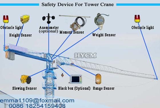 10ton đỉnh tháp thang PT6518 65m Jib với Potain Mast phần 3m