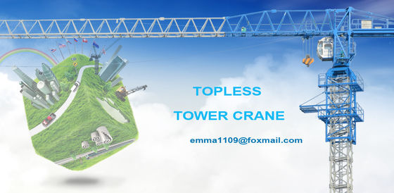Nhà máy PT5010 HYCM Tháp Crane 50M Lifting Jib 4T Max. Load Chart