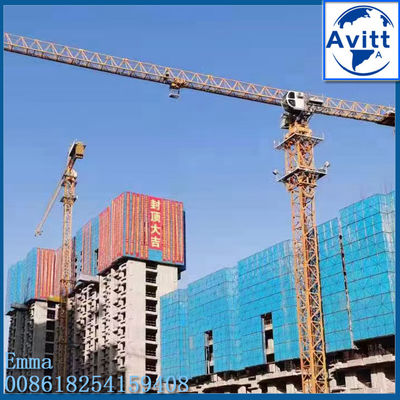 6t Flat Top Tower Crane PT5515 QTZ80 55 mét Jib Cranetower