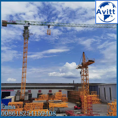 10 tấn Trọng lượng PT6515 Đàn cẩu tháp trần trụi 65m Jib 1,5 tấn ở cuối Jib 60m cao đứng tự do