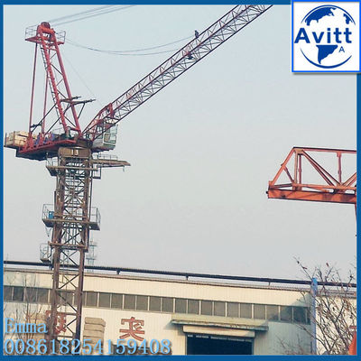 D63 cố định Jib Luffing Tháp Crane 24m Boom 2.0t cuối tải và 6t tải tối đa
