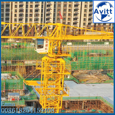 Đàn cẩu tháp 10 T 65m làm việc Jib 60m chiều cao với chứng chỉ EAC