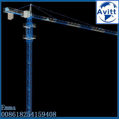 QTZ63 5t tải hammerhead tháp cần cẩu 50m Boom 1,2 * 3m Mast phần 2 * 40'HC container